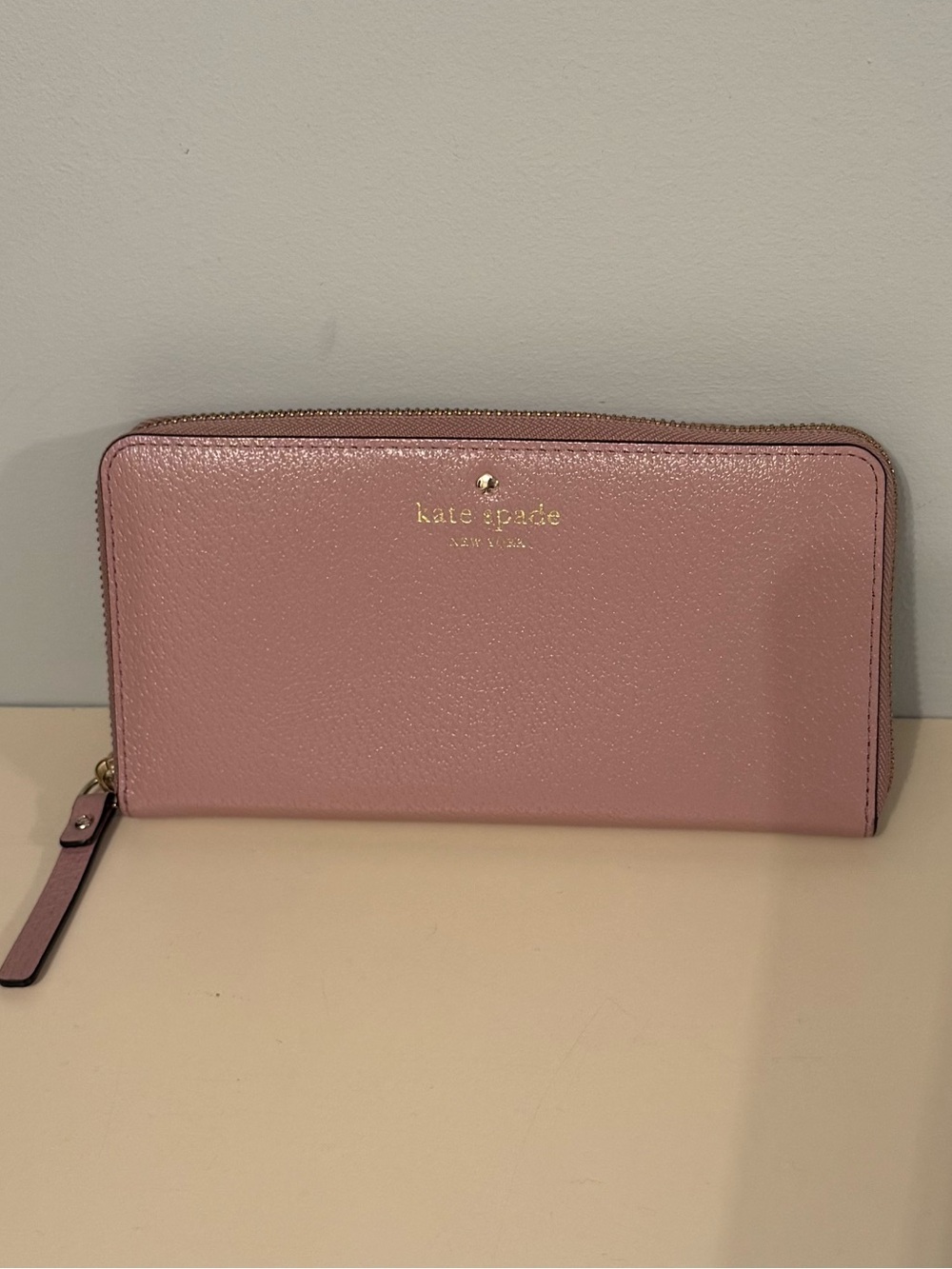 kate spade Blush Pink Large Zip-Around Continental Leather Wallet